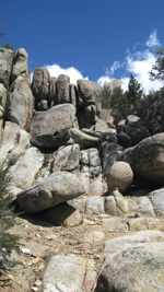 Boulders are stacked above abandoned mines at Big Bear.