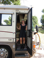 Michelle Brunner conducts her jewelry business from her motorhome.