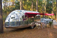 John Long and his wife, Heléna Mitchell, are building an updated version of the classic Bowlus Road Chief travel trailer.