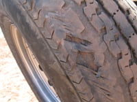 Misaligned axles can cause tire wear.