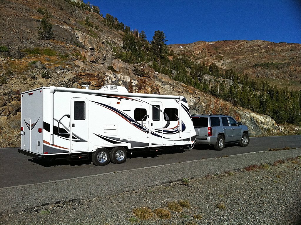 Travel Trailer on the Road Web
