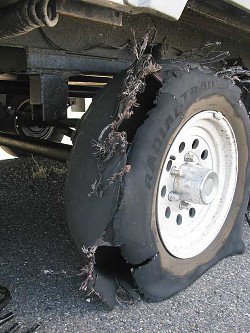 RV trailer tire storge safety