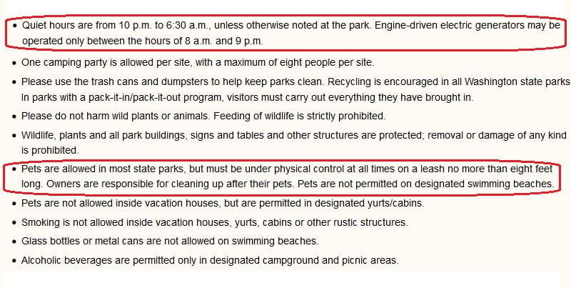 campground rules