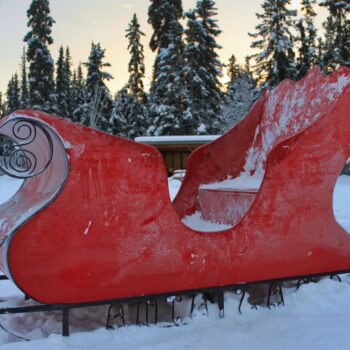 red sled visit to north pole alaska