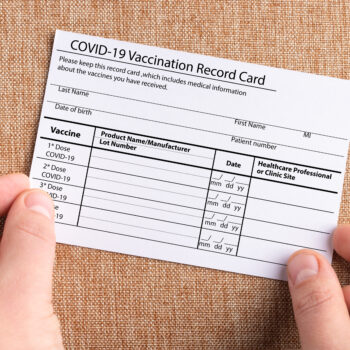 COVID 19 proof of vaccination card