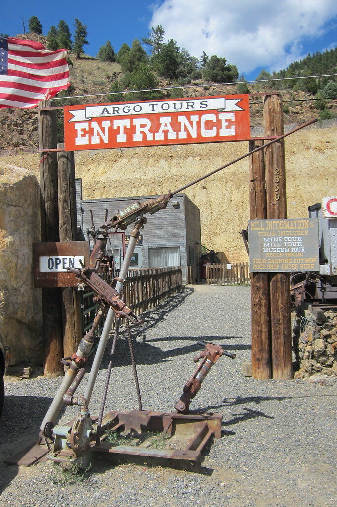 argo tours entrance sign - seen while RV camping in Colorado