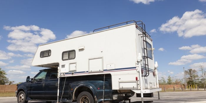 truck camper at national park