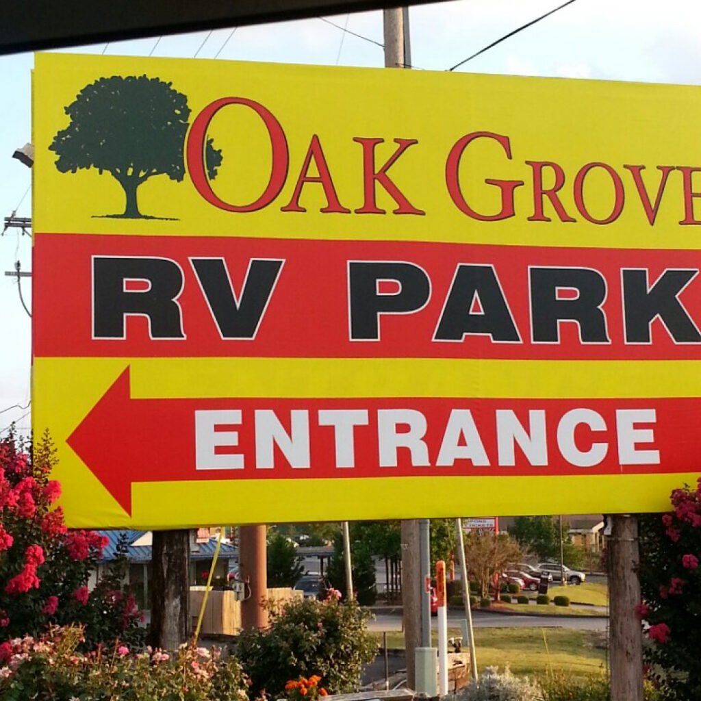 Oak Grove RV park sign