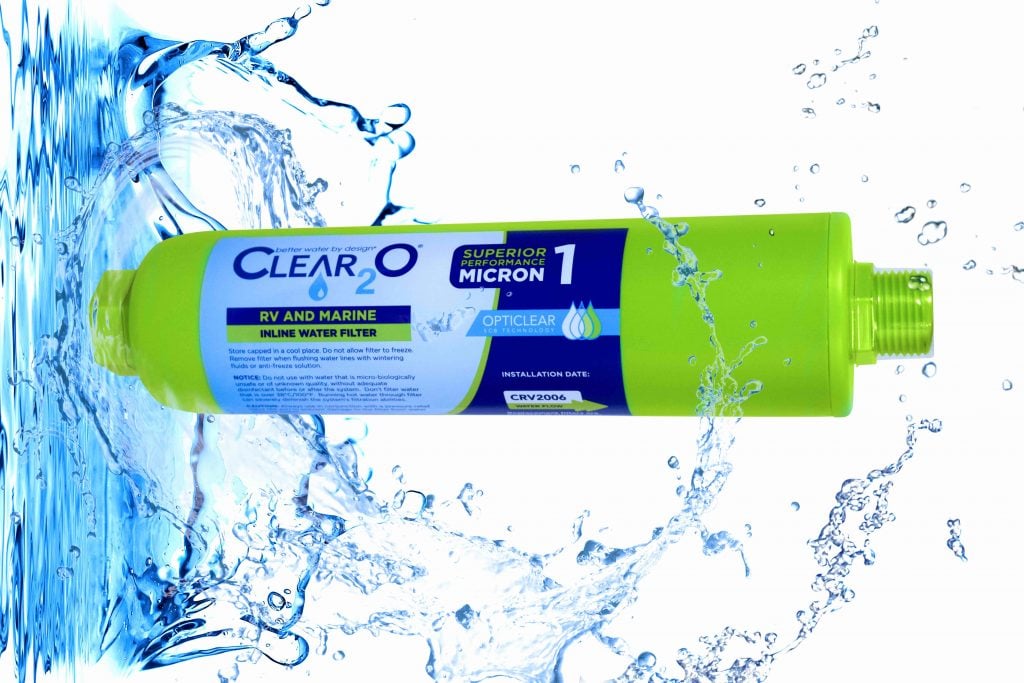 The CLEAR2O green water filter with solid carbon block