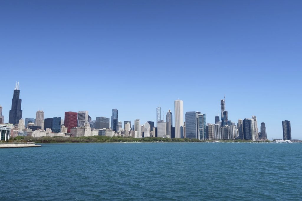 Chicago skyline from Lakefront Trail