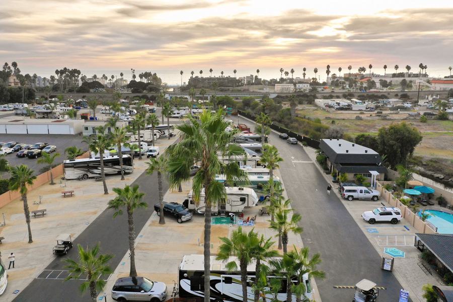 aerial view of Paradise by the Sea RV Resort