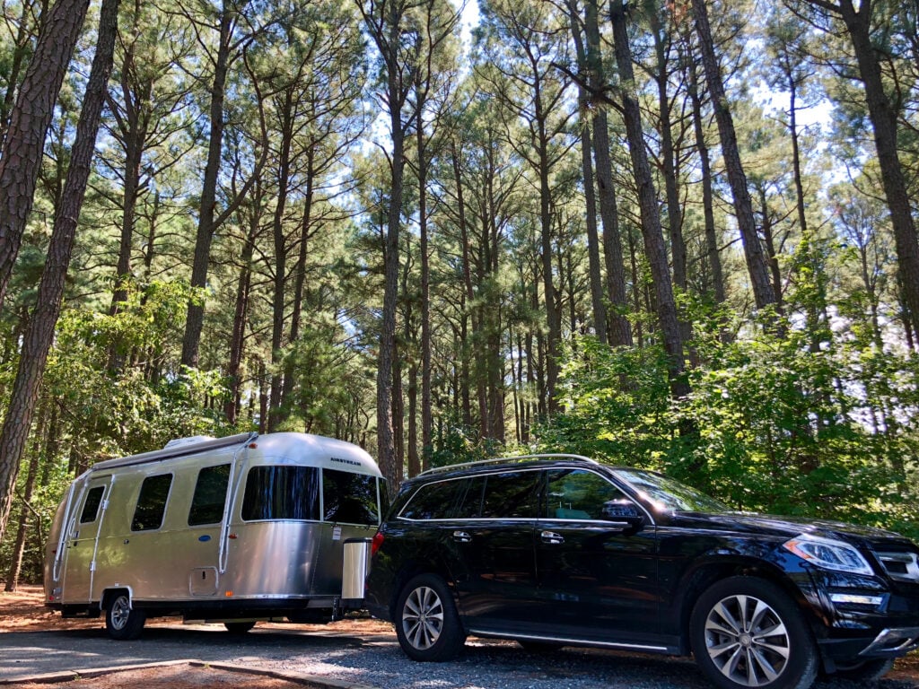 Airstream campgrounds - parked in campsite