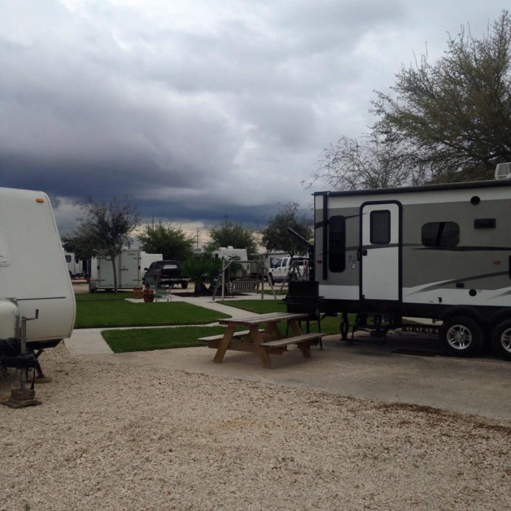 RVs parked on paved sites