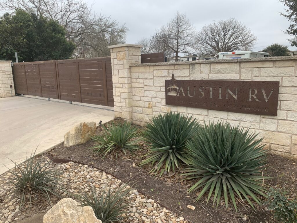 entrance at Austin RV parks