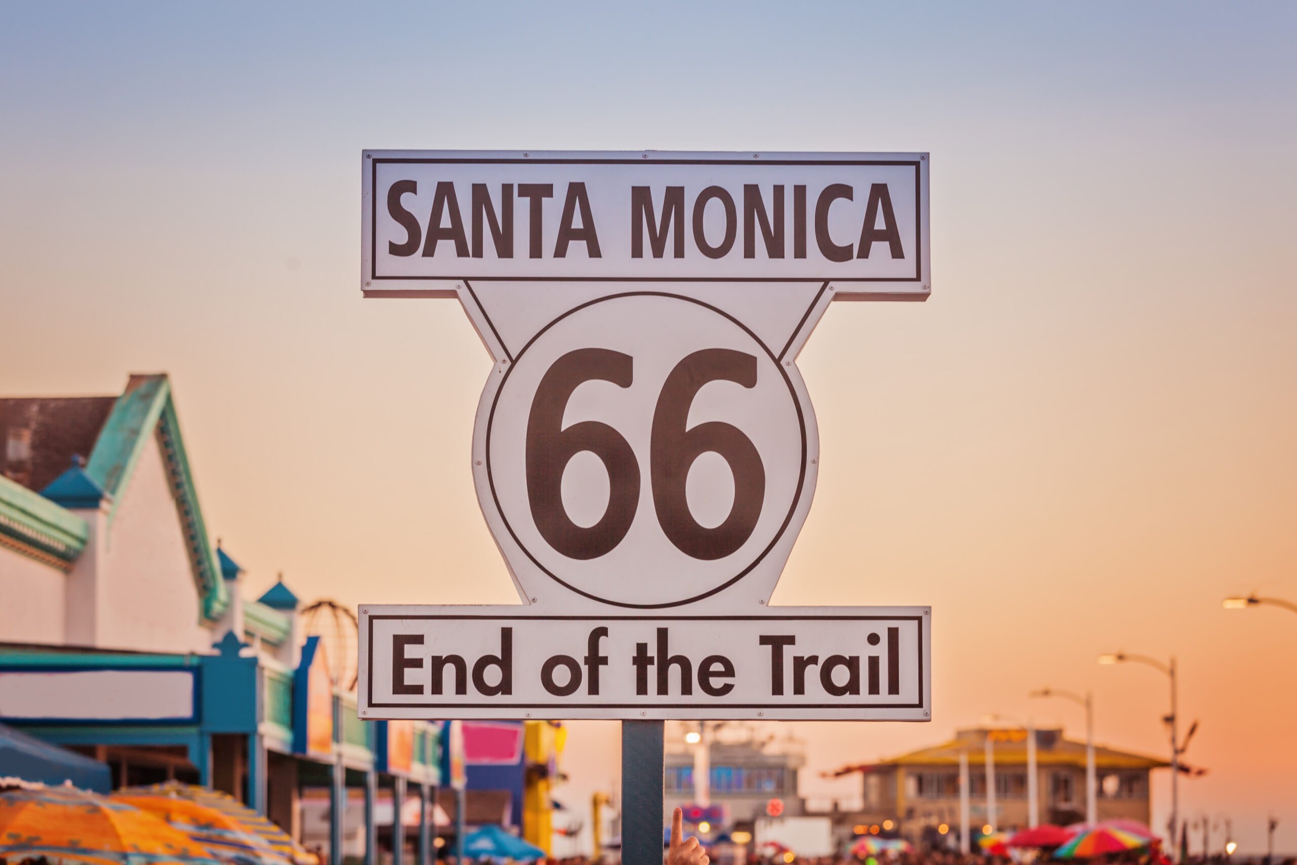 Route 66 Santa Monica end sign