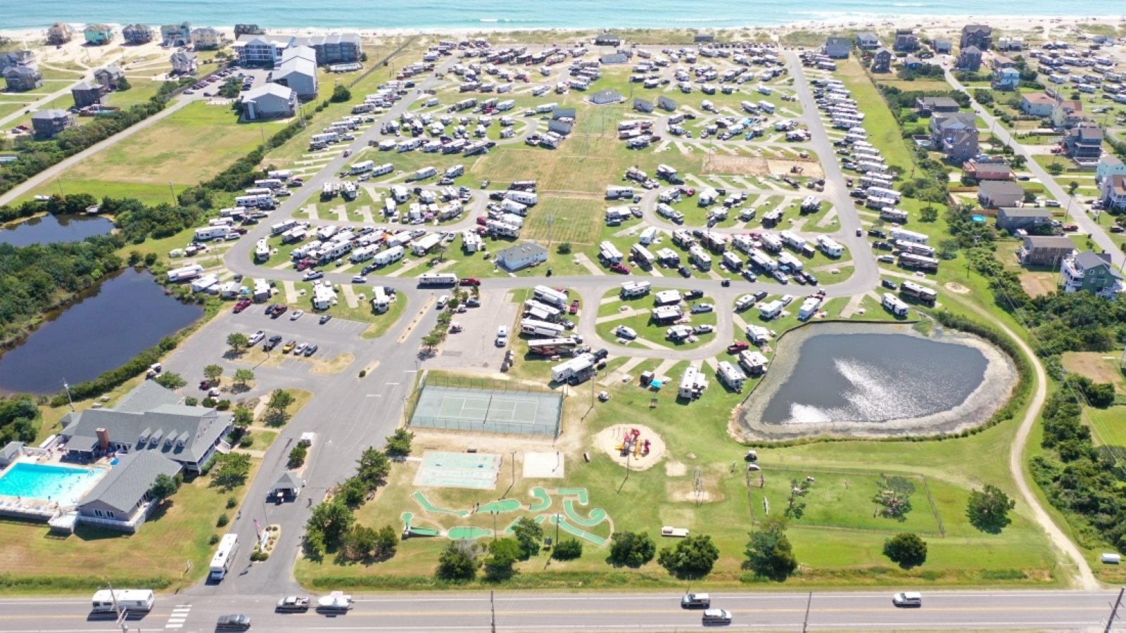 aerial view of RV Campground