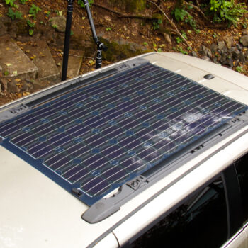 RV solar panel on roof