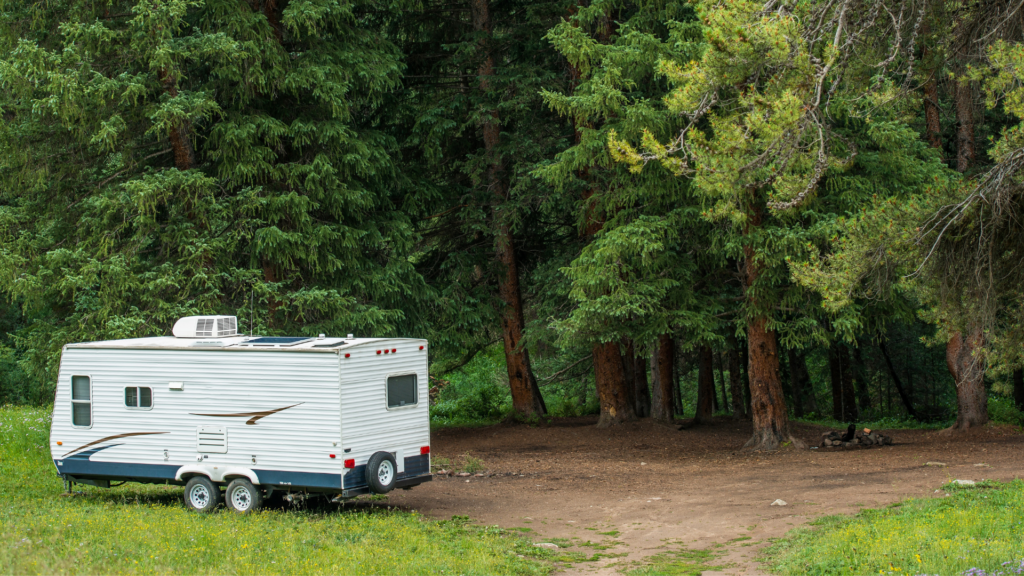 An RV boondocking in the woods needing a quiet generator for RV to ensure he keeps the peace and quiet