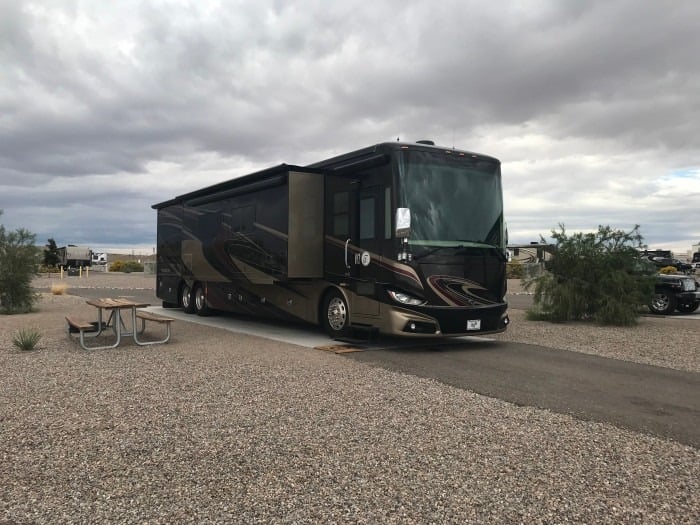 RV parked at site in Route 66 RV Resort