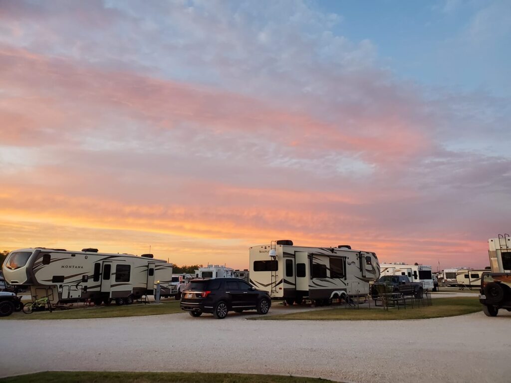 sunset while camping in Abilene