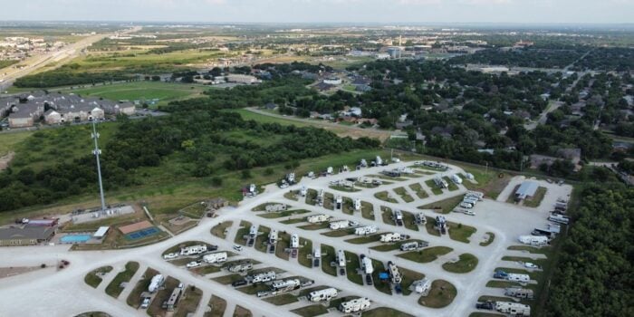 aerial view camping in Abilene