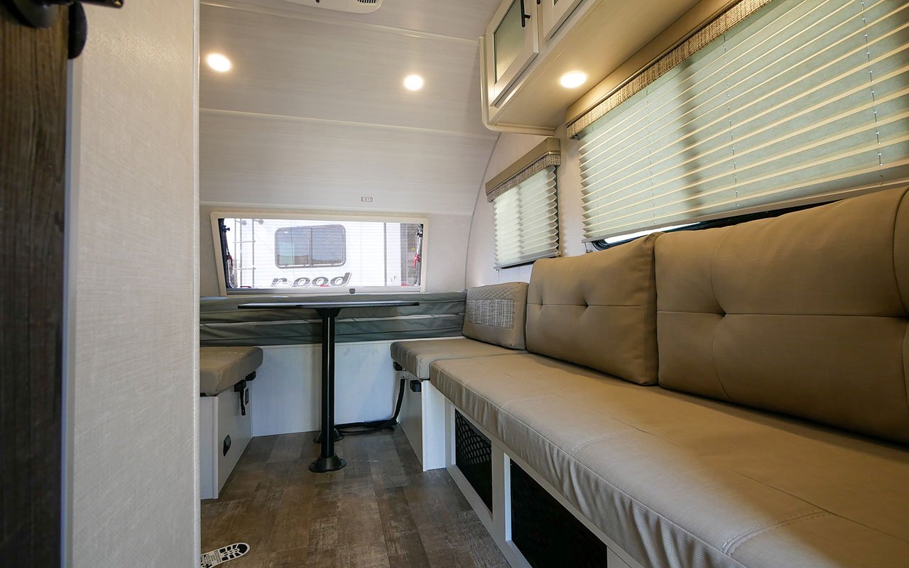 inside RPOD small lightweight travel trailers