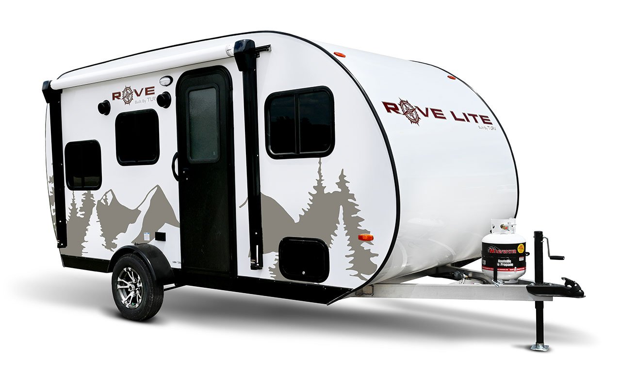 white Rove Lite small travel trailer