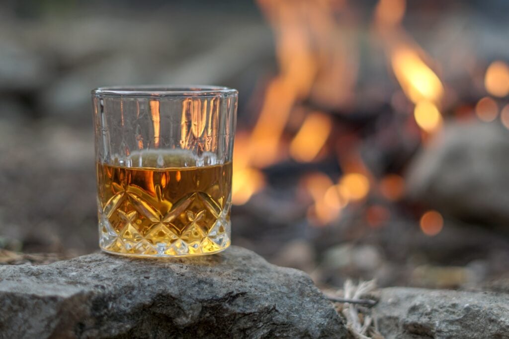whiskey by the campfire