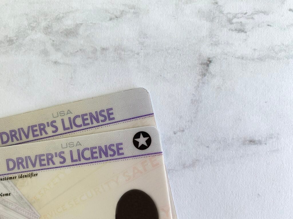 A picture of the corner of a USA Driver's License. You'll need if you will claim Florida domicile when RVing. 