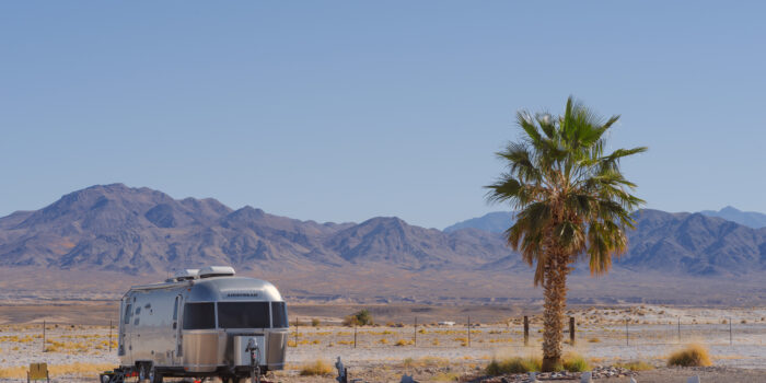 living in an RV year round - Airstream in the desert