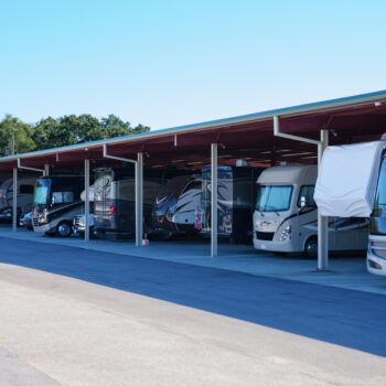 RVs parked in 5-star RV storage facility