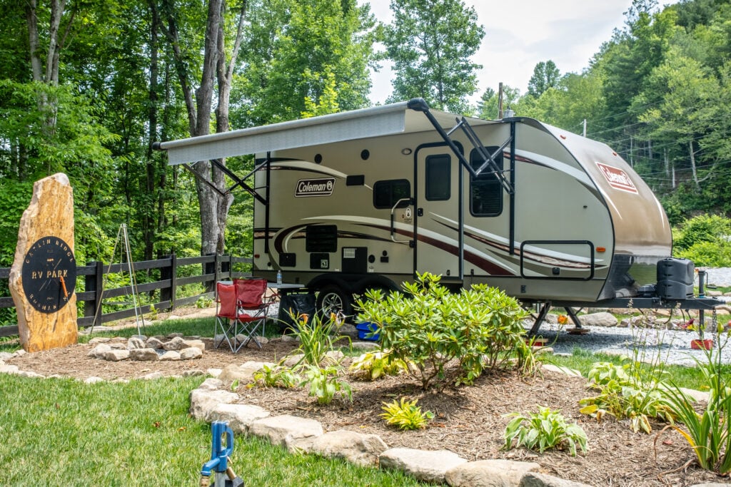RV campsite exterior, image for finance a camper