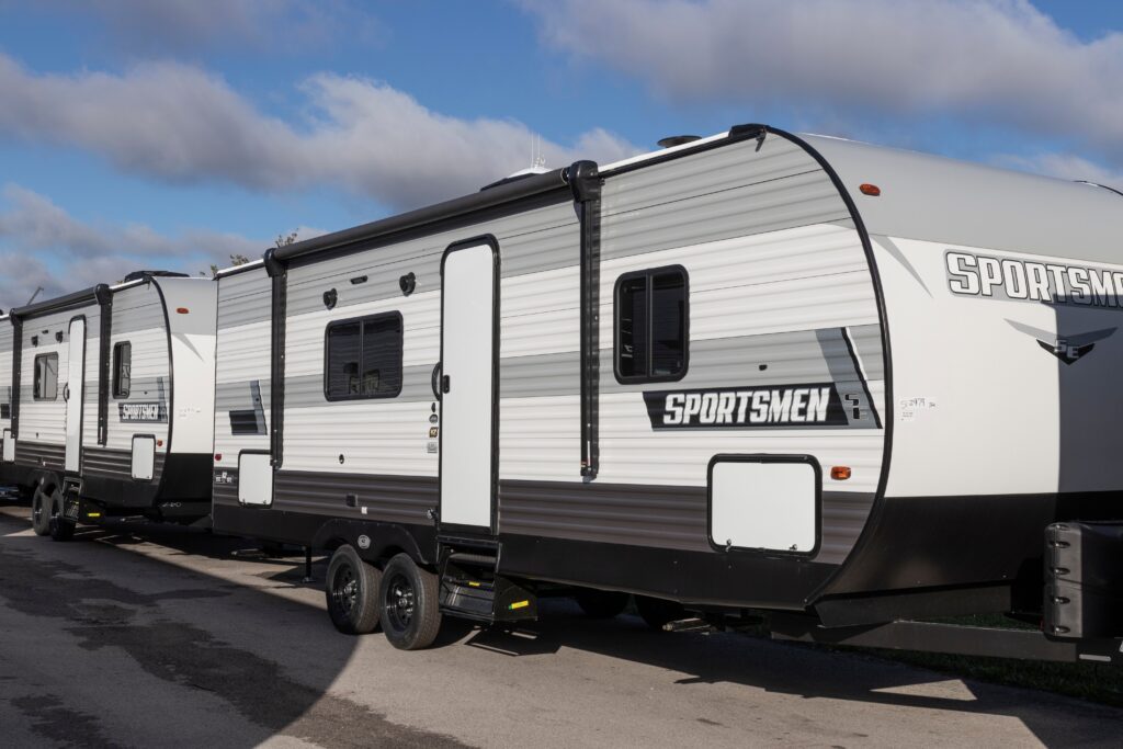 RV for sale in lot - feature image for When Is The Best Time To Buy A Camper