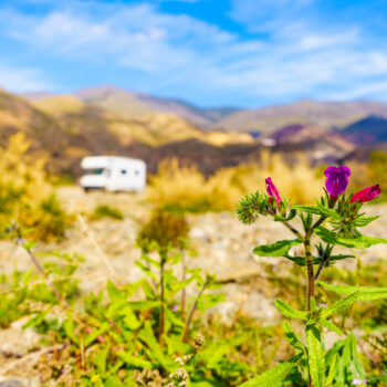 RV in the springtime - feature image for Places To Go RVing in the Spring