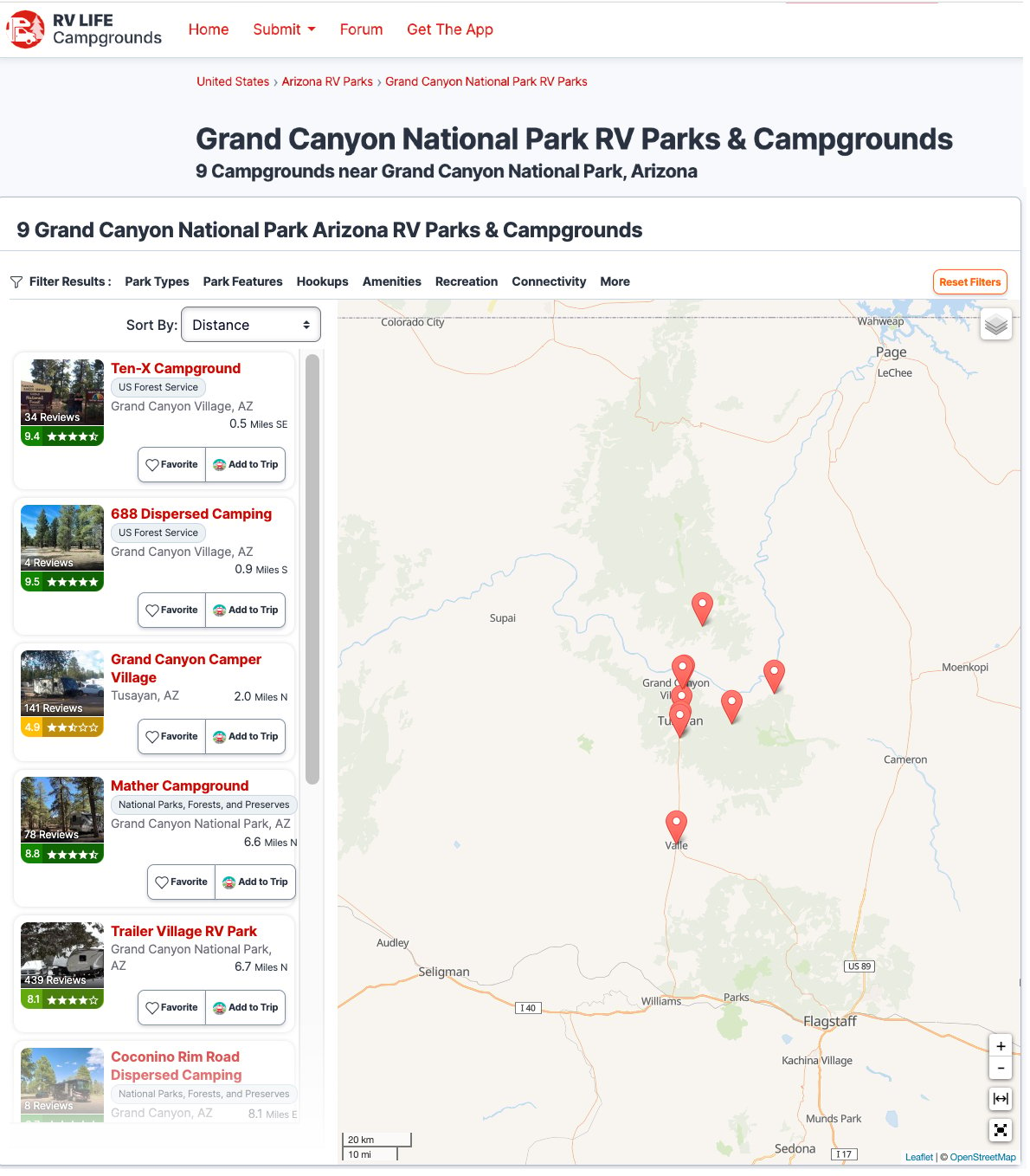 Grand Canyon Campground Reviews