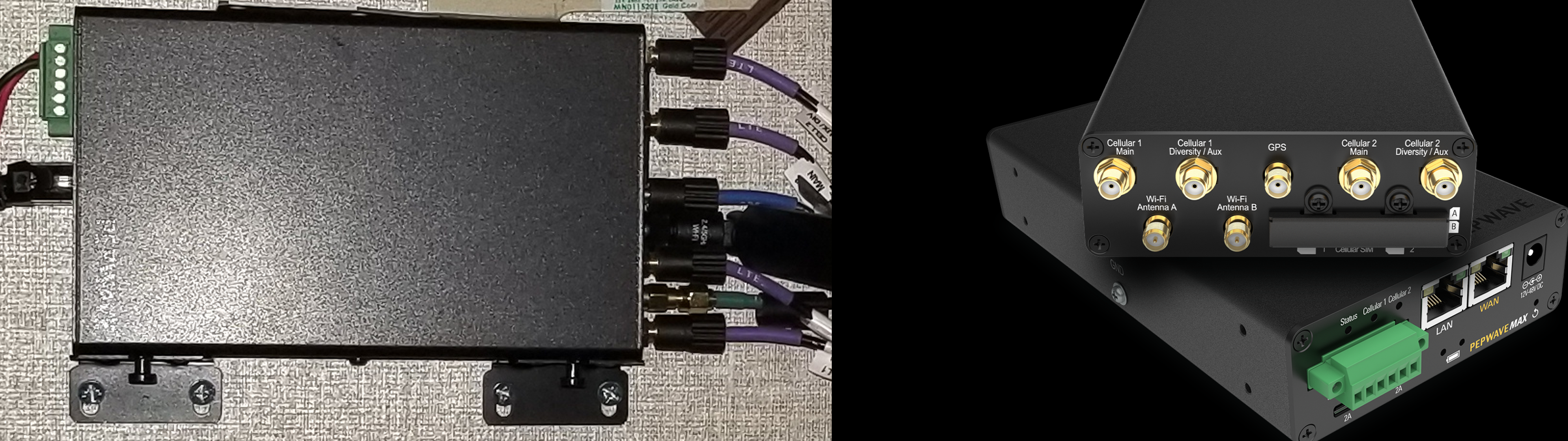 A more expensive network device, but with more connectivity options. (Peplink Max Transit Duo) Image: Lucinda Belden and Peplink.