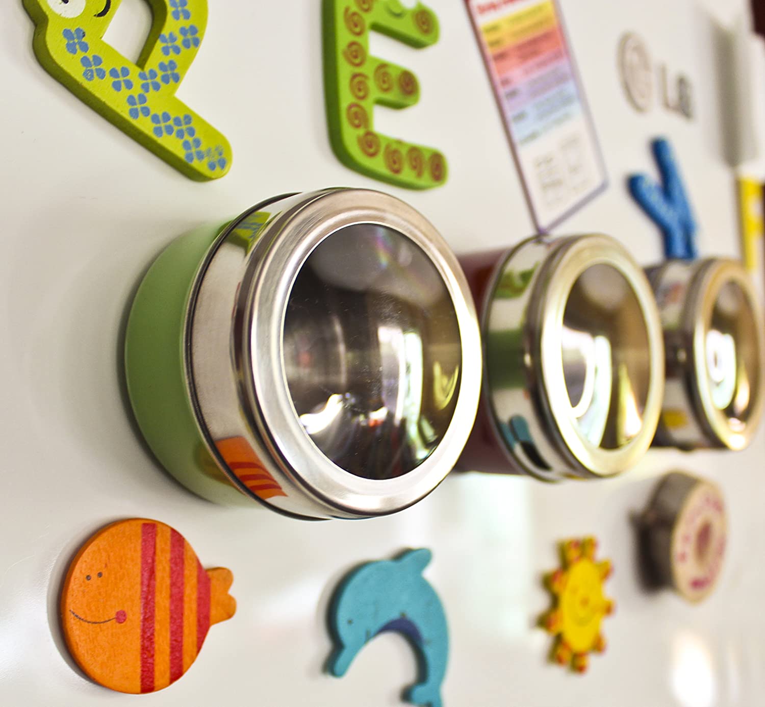 Using magnets for spice racks, knives and cookware can reduce rattling