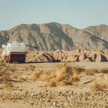 motor coach in california desert - feature image for RVing solutions