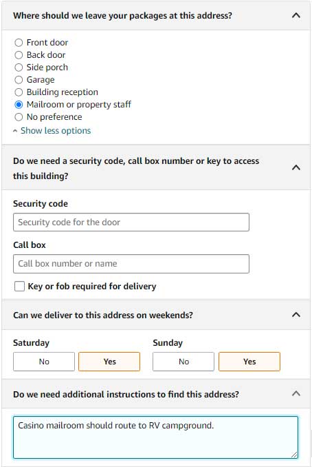 Adding delivery details and instructions can help speed your package to you
