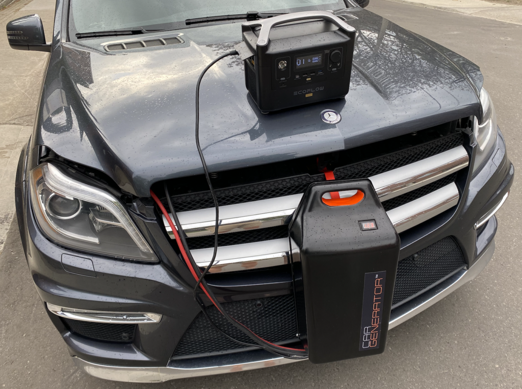 CarGenerator in use on top of a black SUV