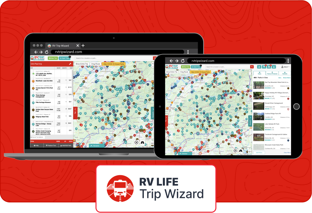 Use apps like RV Life Trip Wizard for route planning
