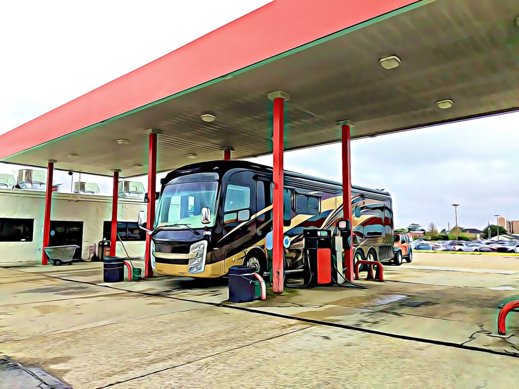 RV at gas station - feature image for fuel shortages article