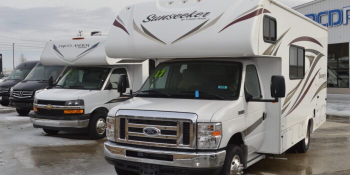 RVs at dealership with RV financing preapproval
