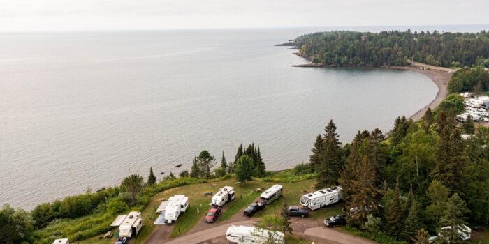 Lake Superior campsites aerial view