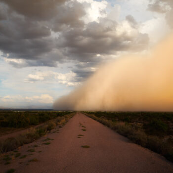 dust storm on road ahead - feature image for dust storm safety