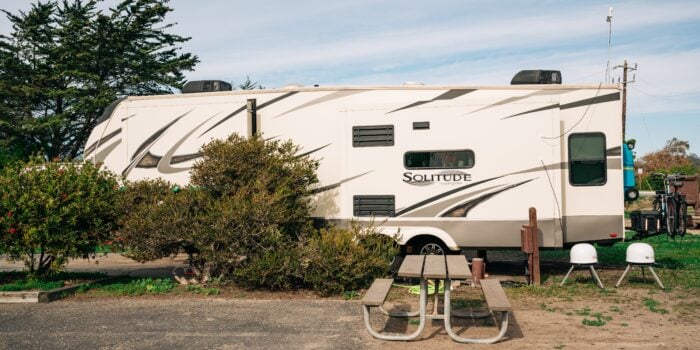 permanent campsites in Wisconsin with RV and empty site