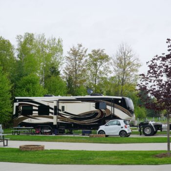 RVs parked at long term campsites