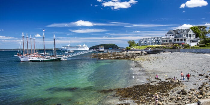 beach view of bar harbor maine - feature image for camping in bar harbor maine