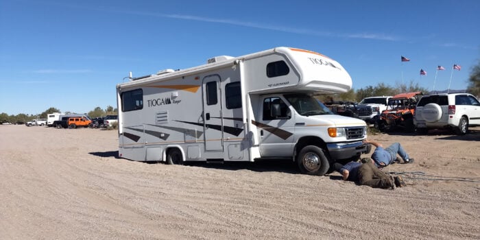 Motorhome stuck in the sand - embarrassing things