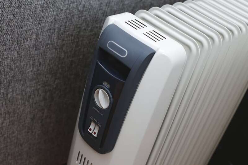 white and black space heater